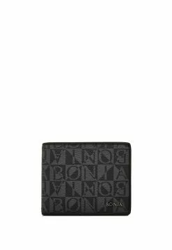 BONIA Black Dario Monogram 8 Card Wallet