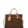 BONIA Beige Veronica Monogram Structured Satchel