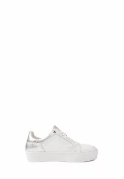 BONIA Silver La Luna Lace Up Sneakers with Side Buckles