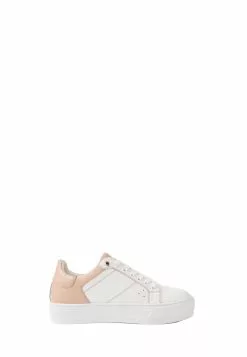 BONIA Medium Beige La Luna Lace Up Sneakers with Side Buckles