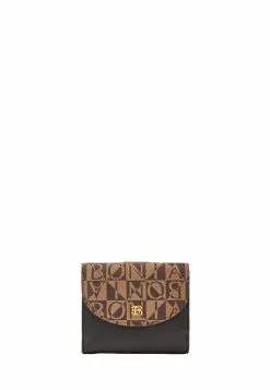 BONIA Black Lydia Monogram 2 Fold Long Wallet