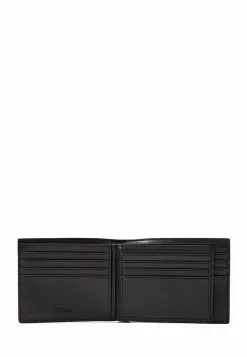 BONIA Black Diagono Monogram Centre Flap Cards Wallet -Cheap Bonia Store bonia 1845 7040236 5