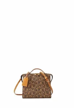 BONIA Dark Brown Monogram Tote Bag