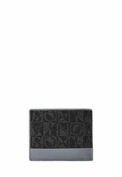 BONIA Black Nathan Monogram 8 Cards Wallet -Cheap Bonia Store bonia 2319 6157836 3