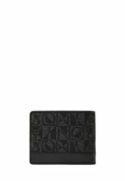 BONIA Black Nathan Monogram 8 Cards Wallet -Cheap Bonia Store bonia 2328 3257836 3