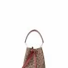 BONIA Artisan Red Claire Monogram Bucket Bag