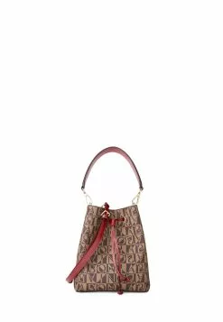 BONIA Artisan Red Claire Monogram Bucket Bag