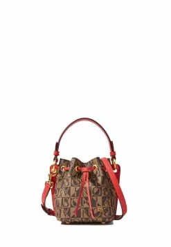 BONIA Red NeuB Monogram Mini Bucket Bag
