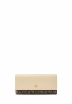 BONIA Oat Milk Lydia Monogram Long 3 Fold Wallet