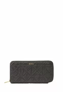BONIA Black Tuiles Long Zipper Wallet