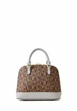 BONIA Silver Grey Siria Monogram Small Satchel Bag -Cheap Bonia Store bonia 5286 6101136 3