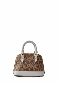BONIA Silver Grey Siria Monogram Mini Satchel Bag -Cheap Bonia Store bonia 5286 8101136 3