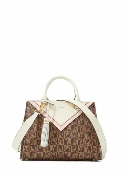 BONIA Beige Sienna Monogram Satchel