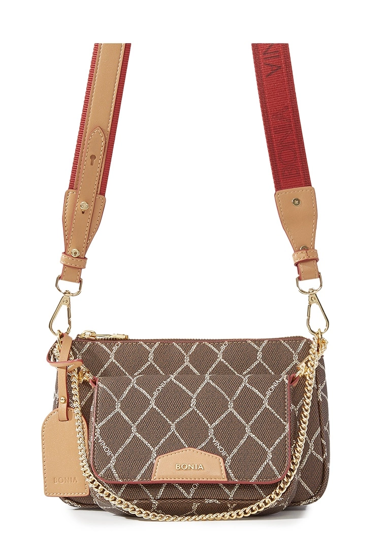BONIA Beige Twinenet II Crossbody Bag With Pouch 1 BONIA Beige Twinenet II Crossbody Bag With Pouch