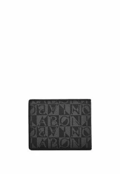 BONIA Black Dario Monogram Flap Up Wallet -Cheap Bonia Store bonia 5570 3584216 3