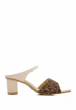 BONIA Beige Sherry Monogram Sandal Heels