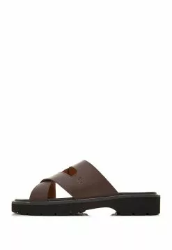 BONIA Dark Brown New Basics Heeled Slippers -Cheap Bonia Store bonia 7122 0588295 3