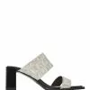 BONIA White Celeste Monogram Open Toe Pumps
