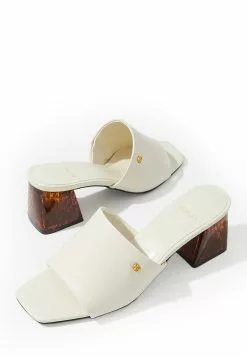 BONIA White Ambra Heeled Mules -Cheap Bonia Store bonia 7227 8256616 3