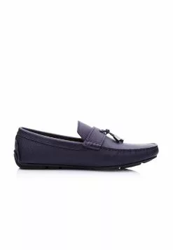 BONIA Dark Blue Ollie Single Tassel Loafers