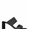 BONIA Black Celeste Monogram Open Toe Pumps
