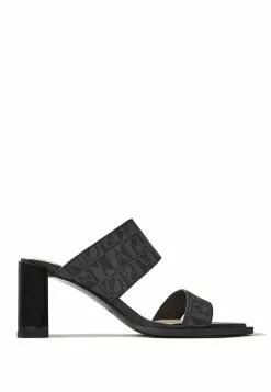 BONIA Black Celeste Monogram Open Toe Pumps