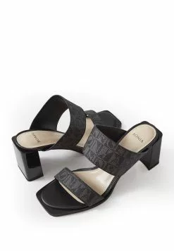 BONIA Black Celeste Monogram Open Toe Pumps -Cheap Bonia Store bonia 7635 0659895 3