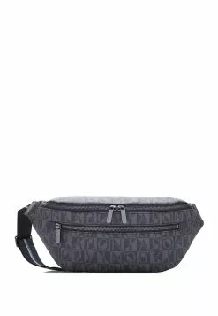 BONIA Black Monogram Medium Waist Pouch