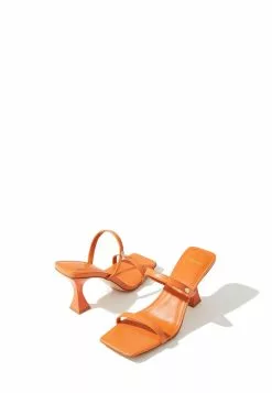 BONIA Magma Orange Audace Square-toe Heeled Sandals -Cheap Bonia Store bonia 9307 4815426 3