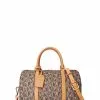 BONIA Dark Brown Monogram Large Satchel Bag