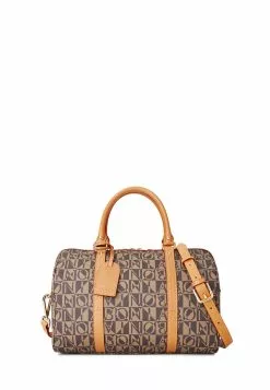 BONIA Dark Brown Monogram Large Satchel Bag
